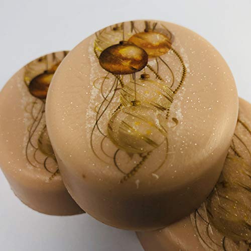 Seasonal Handmade Christmas soap, bring the warm Christmas flavor to home with this delicious scent of vanilla and hazelnut glycerin soap shea butter decoupage decoration 3 oz oval bar
