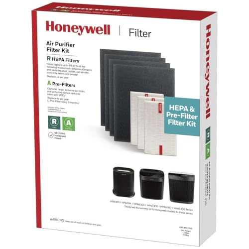Honeywell HEPA Air Purifier Filter Replacement Kit for HPA300, HPA3300, HPA5300, HPA8350 series Air Purifiers, Value Combo Pack Includes 3 HEPA R & 4 A Carbon Pre-Cut Pre-Filters