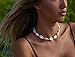 HSWE Shell Choker Necklace for Women Seashell Necklace Cowrie Shell Beaded Necklace (Pearl Lock)