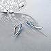 WINNICACA Ear Climber Earrings Sterling Silver Blue Fire Opal Cuff Crawler Earrings for Women Girls Gifts