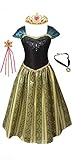Anna Coronation Dress, Tiara, Necklace and Wand, 4-5 Years Dark Green