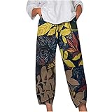 TARIENDY Leaf Print Cropped Pants for Women Baggy