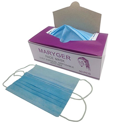 Maryger Disposable Procedure Surgical Face Mask 50 Counts (Blue)