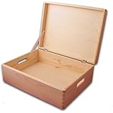 MidaCreativ Aufbewahrungsbox/Holzkiste m. Deckel und Grifflöchern