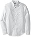 Lacoste Men's Long Sleeve Pique Jacquard Pattern Woven Shirt, CH9877-51, White/Flour, X-Large/XX-Large