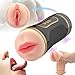 Male Masturbator Cup, Pocket Pussy Stroker with 2-in-1 Vagina and Oral Masturbation, 10 Vibration Realistic Textured Vagina Vibrating Stroker Mens Sex Sexual Toy Massager for Male Men Couples (1)
