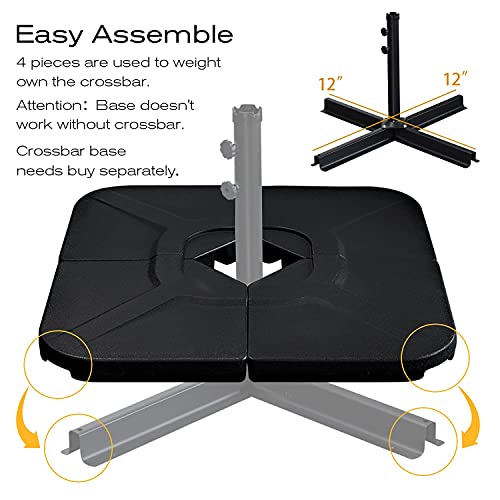 Aoodor 4 Piece Cantilever Offset Patio Umbrella Stand Square Base