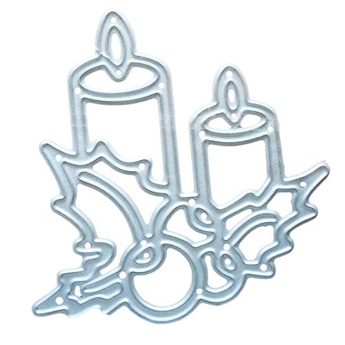 Christmas Burning Candle Metal Cutting Dies Stencils DIY Embossing - Thumbnail 5