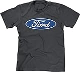 Blittzen Mens Blue Ford Logo, 2XL, Charcoal