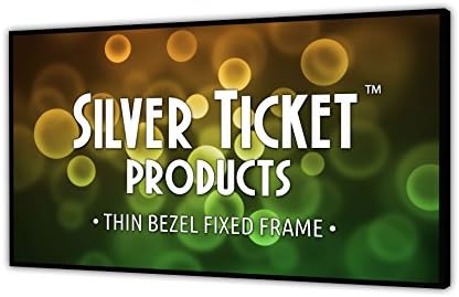 STT-169106 Silver Ticket Thin Bezel 16:9 Aspect Ratio 4K Ultra HD Ready HDTV (6 Piece Fixed Frame) Projector Screen (16:9, 106", White Material)