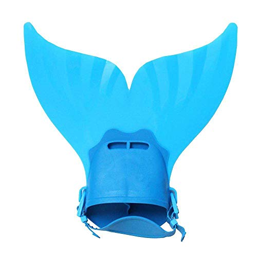 Swimming Mermaid Fin, YiMiky Cute Kids Swimming Fins Monofin Mermaid Tails Foot Flippers Water Sports Training Shoes Feet Tail Monofin Swimming Snorkeling Fins for Girls Boys - Blue