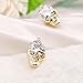 Bele Skull Stud Earrings 18K Gold Plated Cubic Zirconia Stud Earrings Womans Earrings Studs