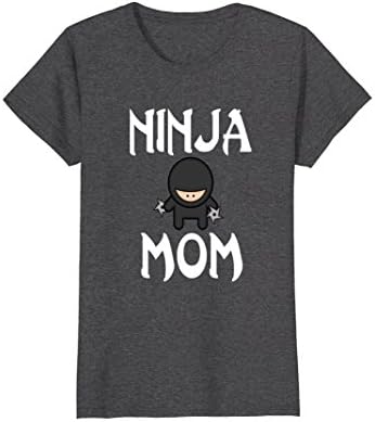 Womens Womens Ninja Mom T-Shirt Funny shuriken tee Mother #ninjamom Medium Dark Heather