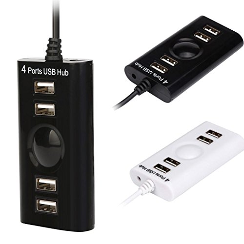 Coohole For PC Computer Laptop !! USB 2.0 High Speed 4 Port Splitter Hub Adapter (Black, A)