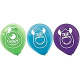 Amscan Monster-Mazing Disney Monsters University Printed Latex Birthday Party Balloon Decoration (Pack Of 6), Multicolor, 12