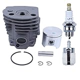 Haishine Nikasil Plated Cylinder Piston Kit (46mm) For Husqvarna 51 55 Rancher Chainsaw 503 60 91-71 Fuel Filter Spark Plug