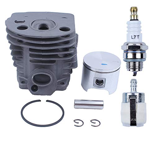 Haishine Nikasil Plated Cylinder Piston Kit (46mm) For Husqvarna 51 55 Rancher Chainsaw 503 60 91-71 Fuel Filter Spark Plug