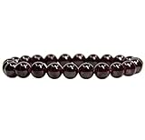 Natural A Grade Red Garnet Gemstone 8mm Round Beads Stretch Bracelet 7