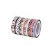 3mm Wide Skinny Washi Tape with Colorful Designs and Patterns - for Planners, Decorating, Scrapbooking