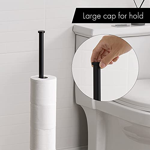 KES Black Toilet Paper Storage Stand Holds 6 Rolls, Toilet Paper Roll