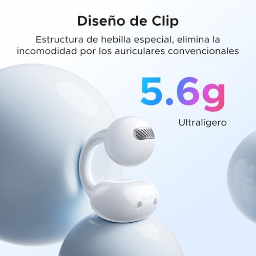 UGREEN Audífonos Inalámbricos Bluetooth 5.4 Oído Abierto con Pantalla Inteligente Táctil, Open-Ear 12 Funciones con Toque, 12 mm Diafragma, 110 ms Latencia Baja, Compatible con iPhone, Huawei, Xiaomi