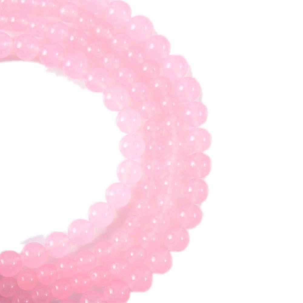 RayLineDo® 48Pcs 8mm Natural Pink Jade Stone Round Beads Loose Beads Wholesale for Jewelry Making — image 1
