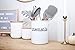 Large White Utensil Holder - Kitchen Utensil Crock- To Organize Your Kitchen Gadgets and Cooking Utensils. Big Farmhouse Utensil Kitchenware Holder