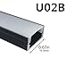 LightingWill 5-Pack 3.3ft/1M 9x17mm Black U-Shape Internal Width 12mm LED Aluminum Channel System with Cover, End Caps and Mounting Clips Aluminum Profile for LED Strip Light Installations-U02B5