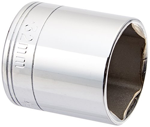 SK Hand Tool 48232 6 Point 1/2-Inch Drive Standard Socket, 32mm, Chrome