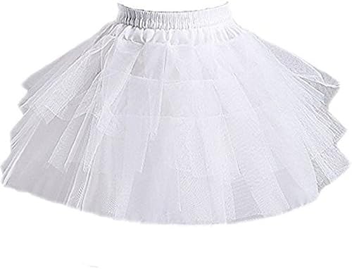 Slips for Girls 3 Layers Tulle Flower Girl Crinoline Underskirt Hoopless Petticoat