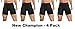 Champion Mens Elite SmartTemp Vapor Boxer Briefs, 4-Pack Black Medium
