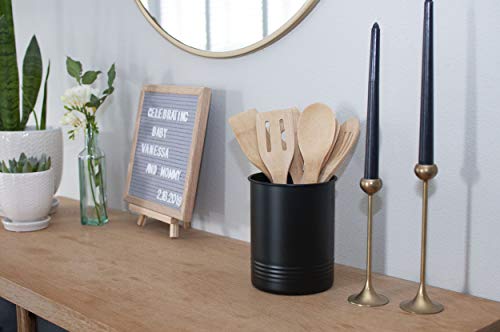 Large Black Utensil Holder - Kitchen Utensil Crock- to Organize Your Kitchen Gadgets and Cooking Utensils