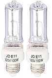 JDE11 120v100w Halogen JDE11 100w Bulb 3000k Warm White 100 Watt (2 Pack)