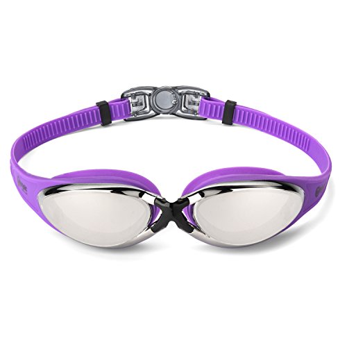 Olympic Nation Pro Swim Goggles Purple with Mirrored Lenses Buy