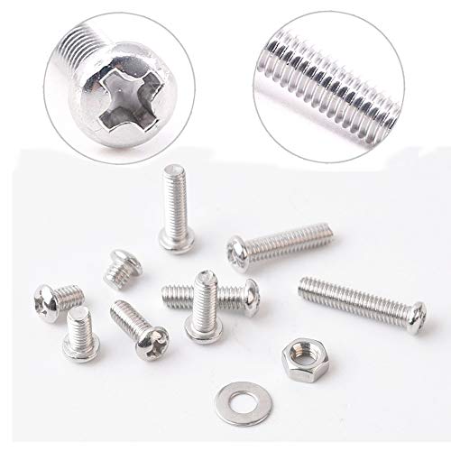 M4 Pan Head Phillips Screws 304 Stainless Steel Bolts Nuts Washers 810 Pcs Machine Screws Assortment Kit