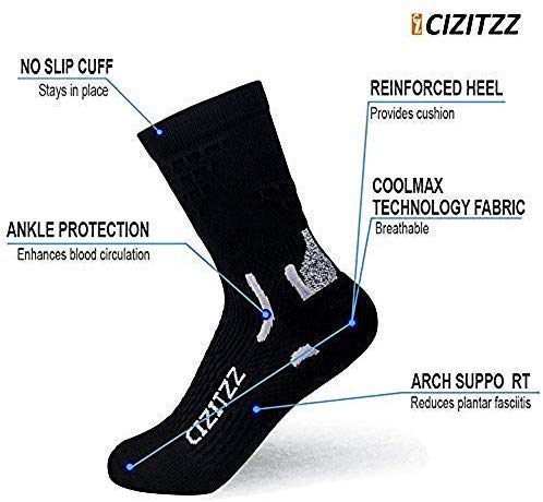 CIZITZZ Compression Socks Women,Men,15-20 mmhg,Black And Purple Socks For Medical,Athletic And Running Sports Fun，Black，L/XL