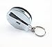 Yueton Chroming Plastic Retractable Belt Clip Badge Reel with Metal Chain, Key ID Badge Holder Belt Clip Chain Pull (Black and Silver)