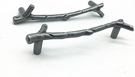 SummerShen 10 Pack Furniture Cabinet Handle Kitchen Pull Silver Tree Branch Handle-hole to Hole 96MM 3.78 inch