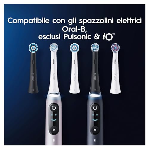 iO Ultimate Clean Testine Spazzolino Elettrico, Confezione da 8 Testine di Ricambio Nere, Rimuove il 100% della Placca, Progettate per il tuo Oral-B iO, Adatto alla Buca delle Lettere