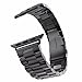 AWSTECH New 42mm Stainless Steel Bracelet Smart Watch Strap Replacement Watchband with Metal Folding Clasp for Apple Watch All Models Black