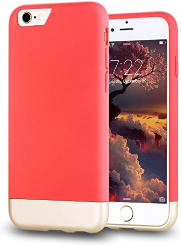 iPhone 6S Case, Moze iPhone 6S Case [Lifetime Warranty] Protective SOFT-Interior Scratch Protection Slider Style Hard Case for iPhone 6S - Italian Rose/Champagne Gold