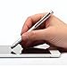Lynktec TruGlide Mesh Fiber Stylus with Microfiber Knit Tip for All Capacitive Touch Screen Tablets, iPad, and Smartphone (Silver with Silver Clip)
