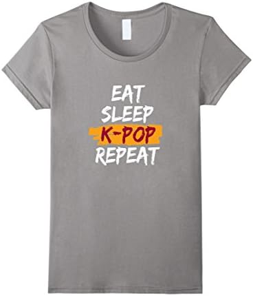 Women's Eat Sleep K-Pop Repeat T-Shirt Medium Slate