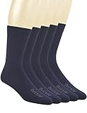 Yomandamor Men's 5 Pack Bamboo Mid-Calf Dress Socks,Size 10-13(Navy)