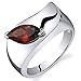PEORA Garnet Museum Solitaire Ring for Women 925 Sterling Silver, Genuine Gemstone, 1.25 Carats Marquise Shape 10x5mm, Size 6, Engagement, Promise, Statement Ring, January Birthstone Ring