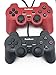 DOODEEN 2 Packs Black and Red Wired Game Pad Controller Joypad Gamepad Joysticks Black for Sony Playstation 2 Ps2
