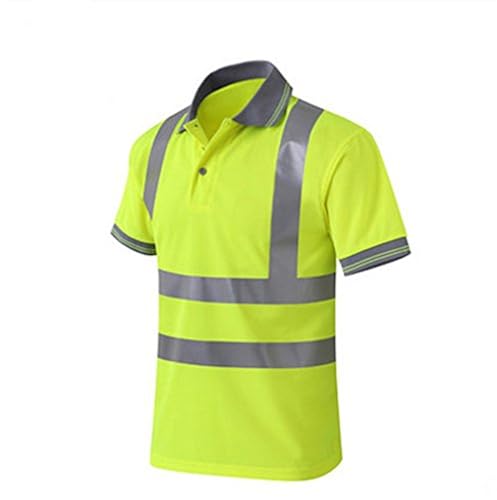 Phrmovs Reflective Stripes T Shirt Polo Safety Hi-vis Apparel