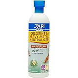 API POND CHLORINE & HEAVY METAL NEUTRALIZER Pond Water Neutralizer 16-Ounce Bottle, White (141B)