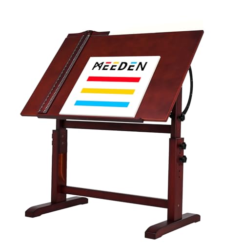 MEEDEN Wood Drafting Table,Artist Drawing Table with Height Adjustable