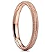 Three Keys Jewelry 3mm Womens Titanium Rose Gold Wedding Ring Matte Frosted Grooved Wedding Band